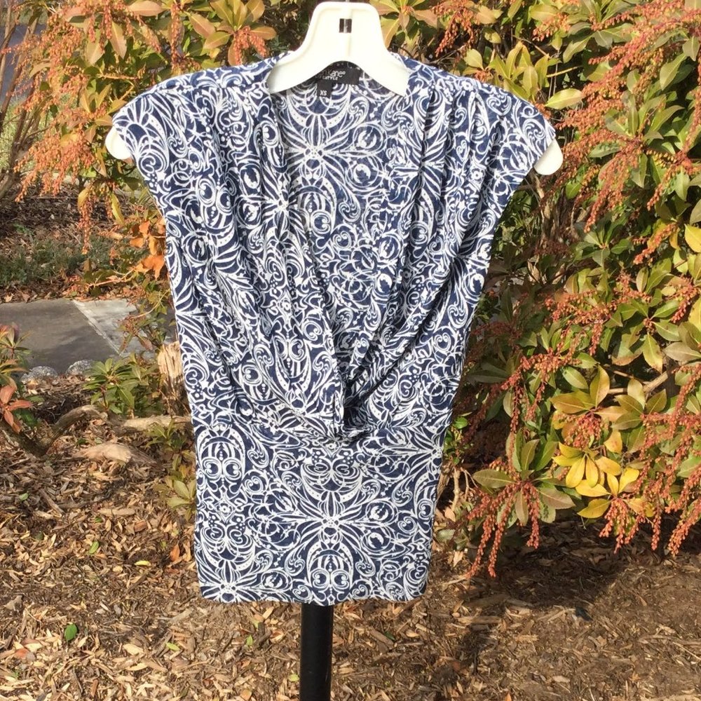Karen Kane Wrap Front Shirred Waist Top